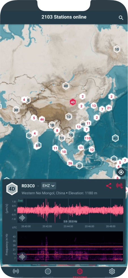 Mobile app — interactive map